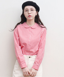 CHILD WOMAN | ギザギンガム 丸衿長袖ブラウス(シャツ/ブラウス)