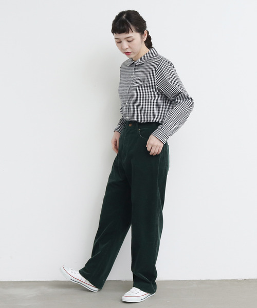 CHILD WOMAN（チャイルドウーマン）の「ギザギンガム 丸衿長袖ブラウス（シャツ/ブラウス・レディース・ブラック/レッド・FREE）」の15枚目の写真