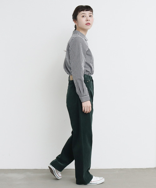 CHILD WOMAN（チャイルドウーマン）の「ギザギンガム 丸衿長袖ブラウス（シャツ/ブラウス・レディース・ブラック/レッド・FREE）」の6枚目の写真