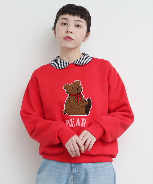 CHILD WOMAN（チャイルドウーマン）の「ギザギンガム 丸衿長袖ブラウス（シャツ/ブラウス・レディース・ブラック/レッド・FREE）」の22枚目の写真