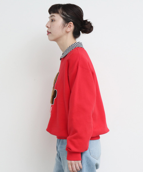 CHILD WOMAN（チャイルドウーマン）の「ギザギンガム 丸衿長袖ブラウス（シャツ/ブラウス・レディース・ブラック/レッド・FREE）」の14枚目の写真