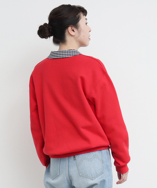 CHILD WOMAN（チャイルドウーマン）の「ギザギンガム 丸衿長袖ブラウス（シャツ/ブラウス・レディース・ブラック/レッド・FREE）」の9枚目の写真