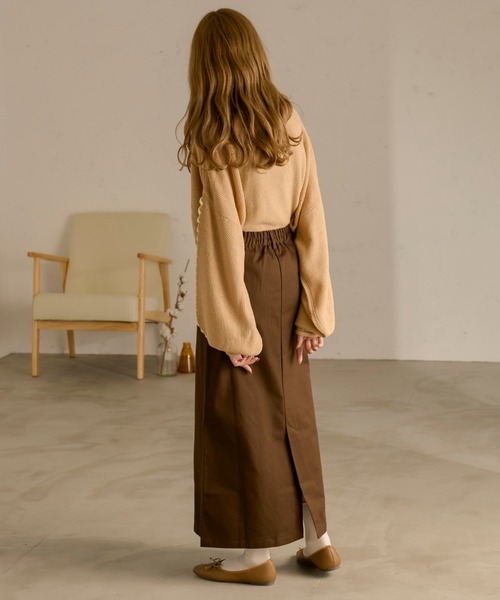 Ambre Neige(アンブルネージュ)の「ツイルナロースカート/【WEB/EC限定商品】(スカート・レディース・ダークブラウン/アイボリー・FREE)」の14枚目の写真