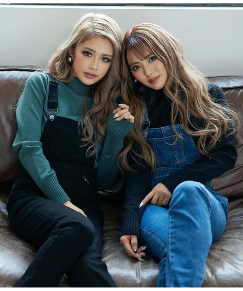 ANAP(アナップ)の「サイドカットスキニーサロペット(サロペット/オーバーオール・レディース・ブルー/ブラック・FREE)」の10枚目の写真