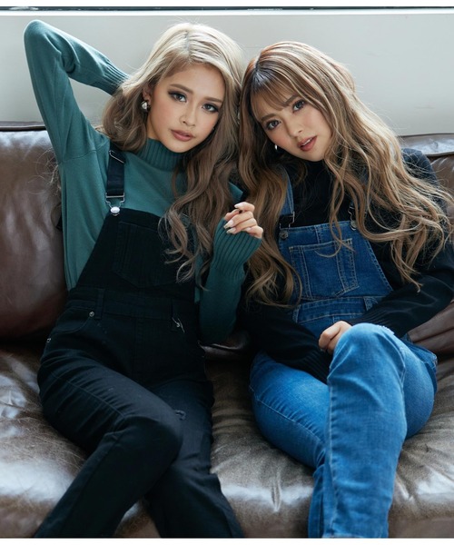 ANAP(アナップ)の「サイドカットスキニーサロペット(サロペット/オーバーオール・レディース・ブルー/ブラック・FREE)」の22枚目の写真