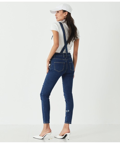 ANAP(アナップ)の「サイドカットスキニーサロペット(サロペット/オーバーオール・レディース・ブルー/ブラック・FREE)」の21枚目の写真