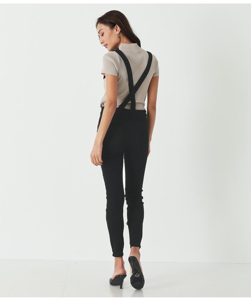 ANAP(アナップ)の「サイドカットスキニーサロペット(サロペット/オーバーオール・レディース・ブルー/ブラック・FREE)」の19枚目の写真