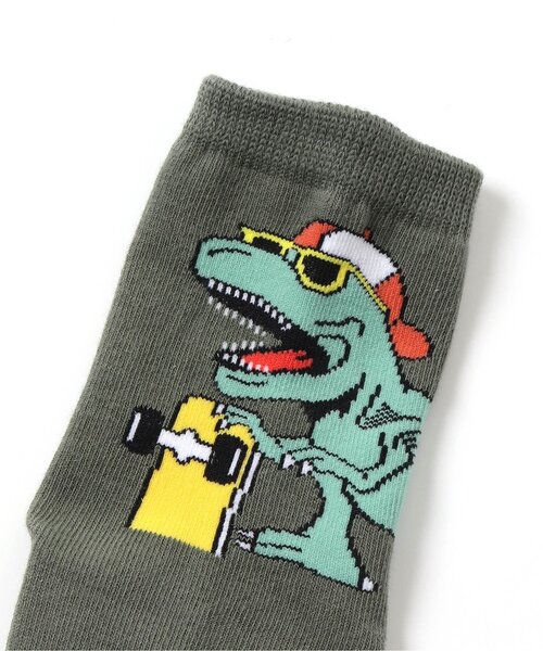 Ampersand（アンパサンド）の「男児恐竜柄ソックス（ソックス/靴下・キッズ・ブラック/グレー/カーキ・12/15 /18/21）」の5枚目の写真