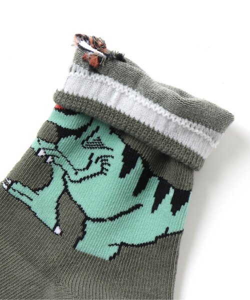 Ampersand（アンパサンド）の「男児恐竜柄ソックス（ソックス/靴下・キッズ・ブラック/グレー/カーキ・12/15 /18/21）」の6枚目の写真
