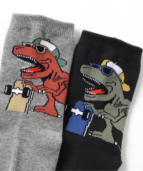 Ampersand（アンパサンド）の「男児恐竜柄ソックス（ソックス/靴下・キッズ・ブラック/グレー/カーキ・12/15 /18/21）」の7枚目の写真
