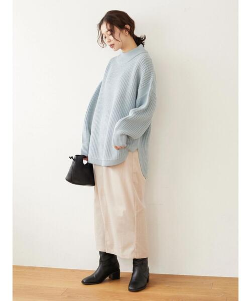 Sugar spoon（シュガースプーン）の「・SUGAR SPOON ハイネックラウンドヘムニット＊（ニット/セーター・レディース・ブラック/サックスブルー/アイボリー/モカ・FREE）」の22枚目の写真