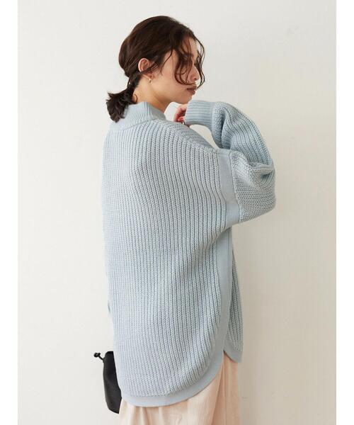 Sugar spoon（シュガースプーン）の「・SUGAR SPOON ハイネックラウンドヘムニット＊（ニット/セーター・レディース・ブラック/サックスブルー/アイボリー/モカ・FREE）」の5枚目の写真