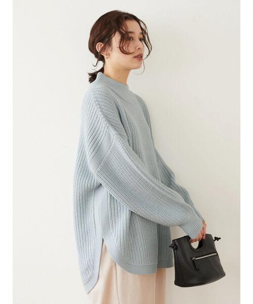 Sugar spoon（シュガースプーン）の「・SUGAR SPOON ハイネックラウンドヘムニット＊（ニット/セーター・レディース・ブラック/サックスブルー/アイボリー/モカ・FREE）」の6枚目の写真