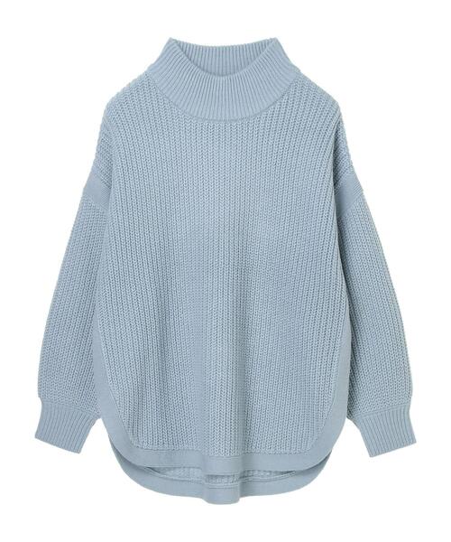 Sugar spoon（シュガースプーン）の「・SUGAR SPOON ハイネックラウンドヘムニット＊（ニット/セーター・レディース・ブラック/サックスブルー/アイボリー/モカ・FREE）」の12枚目の写真