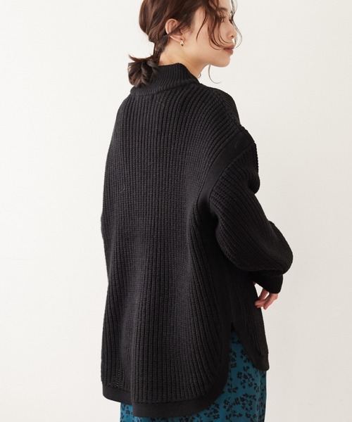 Sugar spoon（シュガースプーン）の「・SUGAR SPOON ハイネックラウンドヘムニット＊（ニット/セーター・レディース・ブラック/サックスブルー/アイボリー/モカ・FREE）」の3枚目の写真