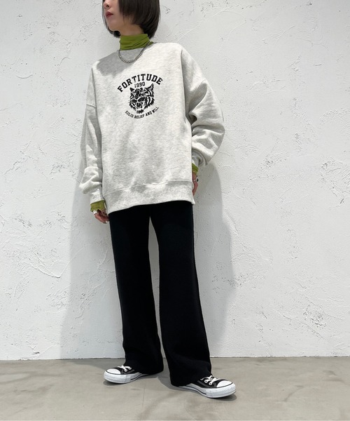 apres jour mignon（アプレジュールミニョン）の「ヘリンボーン柄編みニットパンツ【ZOZOTOWN限定アイテム】（その他パンツ・レディース・ブラック/グリーン/グレイッシュベージュ・SMALL/MEDIUM/X-LARGE）」の8枚目の写真