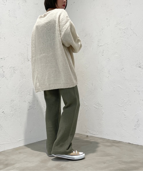 apres jour mignon（アプレジュールミニョン）の「ヘリンボーン柄編みニットパンツ【ZOZOTOWN限定アイテム】（その他パンツ・レディース・ブラック/グリーン/グレイッシュベージュ・SMALL/MEDIUM/X-LARGE）」の22枚目の写真