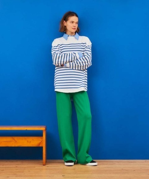 THE SHINZONE（ザ　シンゾーン）の「Shinzone PANEL BORDER TOP 22SMSCU03（Tシャツ/カットソー・レディース・ネイビー/ブルー・FREE）」の4枚目の写真