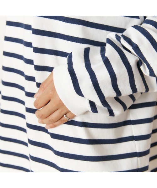 THE SHINZONE（ザ　シンゾーン）の「Shinzone PANEL BORDER TOP 22SMSCU03（Tシャツ/カットソー・レディース・ネイビー/ブルー・FREE）」の12枚目の写真