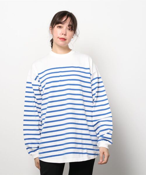 THE SHINZONE（ザ　シンゾーン）の「Shinzone PANEL BORDER TOP 22SMSCU03（Tシャツ/カットソー・レディース・ネイビー/ブルー・FREE）」の14枚目の写真