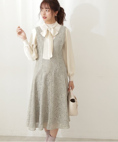 PROPORTION BODY DRESSING（プロポーションボディドレッシング）の「レースジャンスカ / 1212140100（ワンピース・レディース・ライトグリーン/パープル系その他・SMALL/MEDIUM）」の2枚目の写真