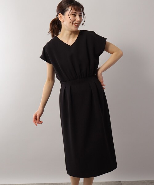 SOUP（スープ）の「◆ストレッチ素材/すっきりキレイ見えウエストタックワンピース（ワンピース・レディース・ライトグレー/ブラック/ネイビー・11/09/15 /13）」の11枚目の写真