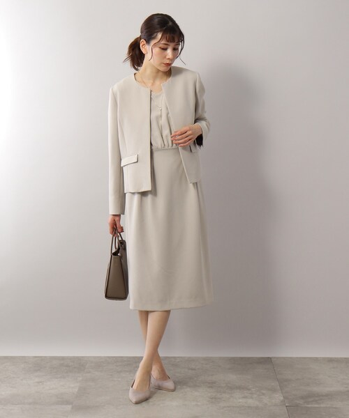 SOUP（スープ）の「◆ストレッチ素材/すっきりキレイ見えウエストタックワンピース（ワンピース・レディース・ライトグレー/ブラック/ネイビー・11/09/15 /13）」の18枚目の写真