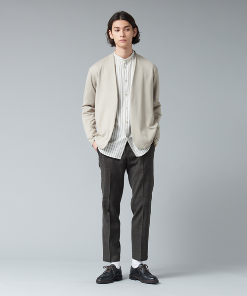 ABAHOUSE(アバハウス)の「オーガニック コットン オーバーサイズ ストライプ バンドカラー シャツ(シャツ/ブラウス・メンズ・ライトグレー/オフホワイト/スモークピンク/グレイッシュブルー・44/46/48)」の19枚目の写真