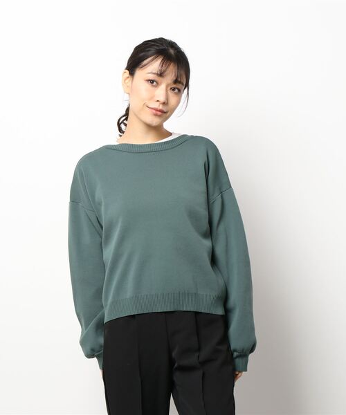 REAL CUBE（リアルキューブ）の「前後2wayカラーニットカーディガン（カーディガン/ボレロ・レディース・パープル/グリーン/ブラウン・M）」の4枚目の写真