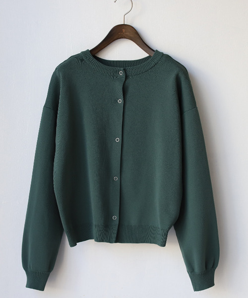 REAL CUBE（リアルキューブ）の「前後2wayカラーニットカーディガン（カーディガン/ボレロ・レディース・パープル/グリーン/ブラウン・M）」の2枚目の写真