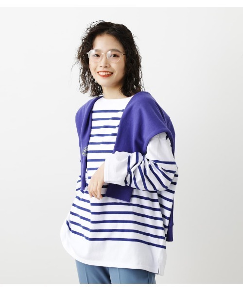 RODEO CROWNS WIDE BOWL（ロデオクラウンズワイドボウル）の「バスクボーダーL/S Tシャツ（Tシャツ/カットソー・レディース・オレンジ系その他/ブルー系その他/グリーン系その他/ピンク系その他・FREE）」の2枚目の写真