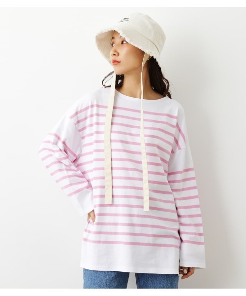 RODEO CROWNS WIDE BOWL（ロデオクラウンズワイドボウル）の「バスクボーダーL/S Tシャツ（Tシャツ/カットソー・レディース・オレンジ系その他/ブルー系その他/グリーン系その他/ピンク系その他・FREE）」の3枚目の写真