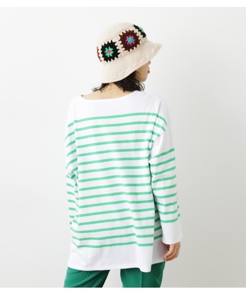 RODEO CROWNS WIDE BOWL（ロデオクラウンズワイドボウル）の「バスクボーダーL/S Tシャツ（Tシャツ/カットソー・レディース・オレンジ系その他/ブルー系その他/グリーン系その他/ピンク系その他・FREE）」の5枚目の写真