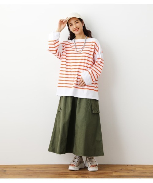 RODEO CROWNS WIDE BOWL（ロデオクラウンズワイドボウル）の「バスクボーダーL/S Tシャツ（Tシャツ/カットソー・レディース・オレンジ系その他/ブルー系その他/グリーン系その他/ピンク系その他・FREE）」の19枚目の写真