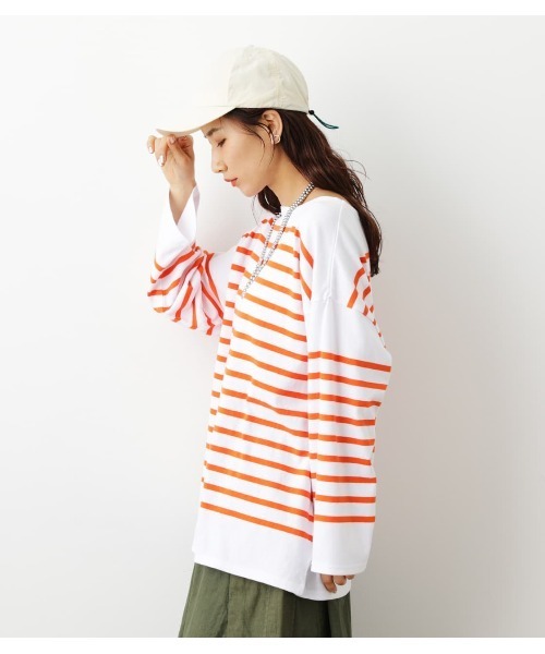 RODEO CROWNS WIDE BOWL（ロデオクラウンズワイドボウル）の「バスクボーダーL/S Tシャツ（Tシャツ/カットソー・レディース・オレンジ系その他/ブルー系その他/グリーン系その他/ピンク系その他・FREE）」の6枚目の写真