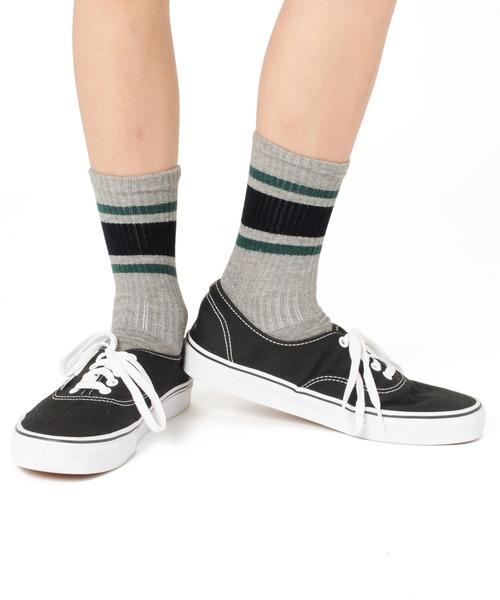 GLAZOS(グラソス)の「クルー丈ラインソックス3足セット(ソックス/靴下・キッズ・マルチ・24cm/17cm/21cm)」の2枚目の写真