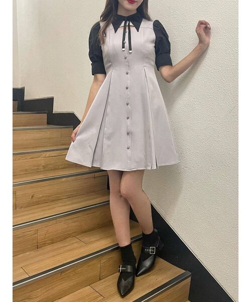 EATME（イートミー）の「シャツカラーデコルテワンピース（ワンピース  