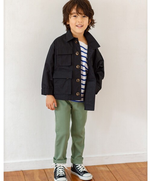 THE SHOP TK （ザ ショップ ティーケー ）の「◆【110-150】ファティーグジャケット（ミリタリージャケット・キッズ・ブラック/カーキ・14/15 /12/13/11）」の5枚目の写真
