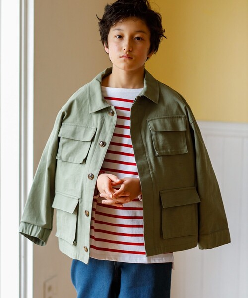 THE SHOP TK （ザ ショップ ティーケー ）の「◆【110-150】ファティーグジャケット（ミリタリージャケット・キッズ・ブラック/カーキ・14/15 /12/13/11）」の11枚目の写真