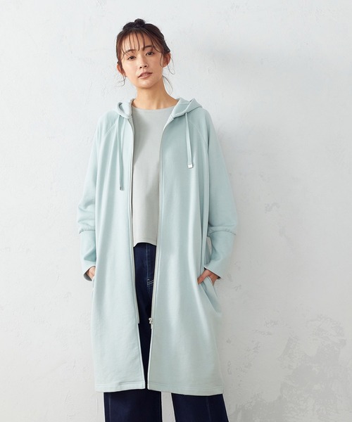 COMME CA ISM（コムサイズム）の「裏毛　ロングパーカ（パーカー・レディース・ブラック/ミント/イエロー/ホワイト/グレー/サックスブルー・FREE）」の15枚目の写真
