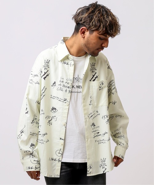 Manhattan Portage（マンハッタンポーテージ）の「【Manhattan Portage / マンハッタン ポーテージ】 LONG SLEEVE SHIRT（シャツ/ブラウス・メンズ・ホワイト/サックスブルー・MEDIUM/LARGE）」の2枚目の写真