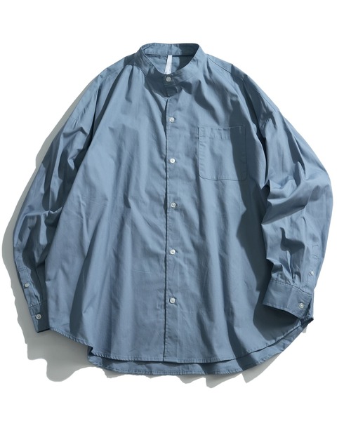 Starting Over（スターティングオーバー）の「ブロードビッグ 無地 ストライプ バンドカラーシャツ（シャツ/ブラウス・メンズ・ホワイト/ブラック/グレー/サックスブルー/イエロー/グリーン/ラベンダー/ホワイト系/サックスブルー系/ブラック系その他/グリーン系その他・M/L/XL）」の9枚目の写真