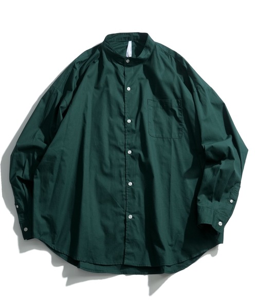 Starting Over（スターティングオーバー）の「ブロードビッグ 無地 ストライプ バンドカラーシャツ（シャツ/ブラウス・メンズ・ホワイト/ブラック/グレー/サックスブルー/イエロー/グリーン/ラベンダー/ホワイト系/サックスブルー系/ブラック系その他/グリーン系その他・M/L/XL）」の7枚目の写真