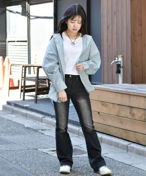 Starting Over（スターティングオーバー）の「ブロードビッグ 無地 ストライプ バンドカラーシャツ（シャツ/ブラウス・メンズ・ホワイト/ブラック/グレー/サックスブルー/イエロー/グリーン/ラベンダー/ホワイト系/サックスブルー系/ブラック系その他/グリーン系その他・M/L/XL）」の15枚目の写真