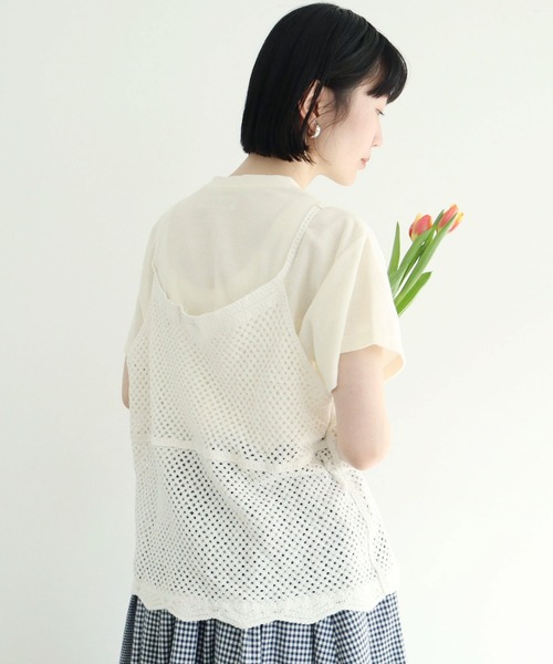 l'atelier du savon（アトリエドサボン）の「surfing　girl  刺繍　キャミ（ニット/セーター・レディース・ブラック/アイボリー・FREE）」の13枚目の写真