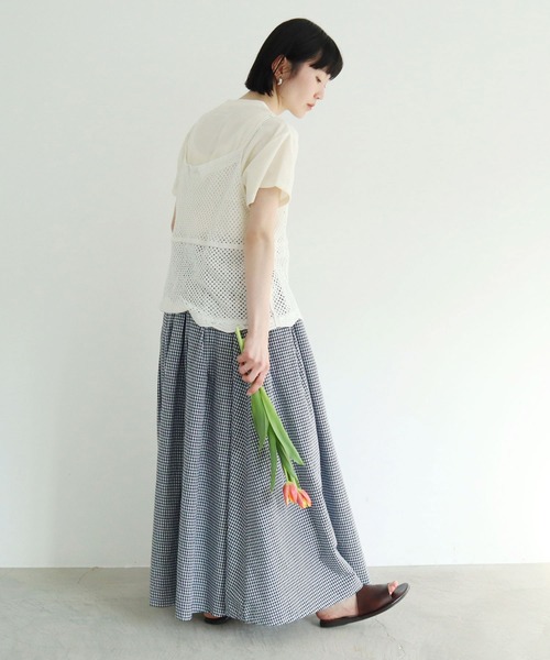 l'atelier du savon（アトリエドサボン）の「surfing　girl  刺繍　キャミ（ニット/セーター・レディース・ブラック/アイボリー・FREE）」の19枚目の写真