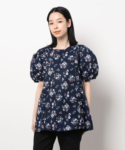 petit main LIEN（プティマインリアン）の「【リンク】ボタニカル花柄ブラウス（その他トップス・レディース・オフホワイト/ネイビー・FREE）」の13枚目の写真