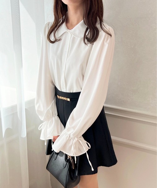 apres jour（アプレジュール）の「キャンディースリーブ襟付きブラウス【ZOZOTOWN限定アイテム】（シャツ/ブラウス・レディース・ブルー系その他/オフホワイト/ピンクベージュ・X-LARGE/フリー）」の6枚目の写真