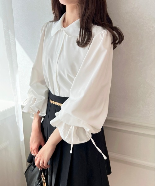 apres jour（アプレジュール）の「キャンディースリーブ襟付きブラウス【ZOZOTOWN限定アイテム】（シャツ/ブラウス・レディース・ブルー系その他/オフホワイト/ピンクベージュ・X-LARGE/フリー）」の7枚目の写真