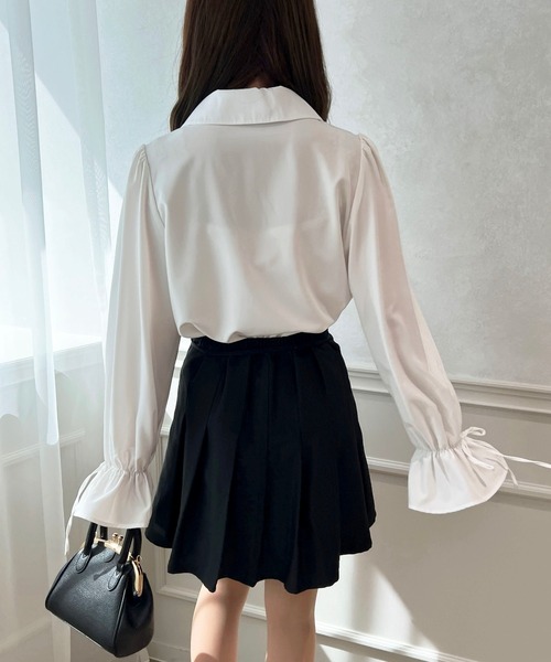 apres jour（アプレジュール）の「キャンディースリーブ襟付きブラウス【ZOZOTOWN限定アイテム】（シャツ/ブラウス・レディース・ブルー系その他/オフホワイト/ピンクベージュ・X-LARGE/フリー）」の8枚目の写真